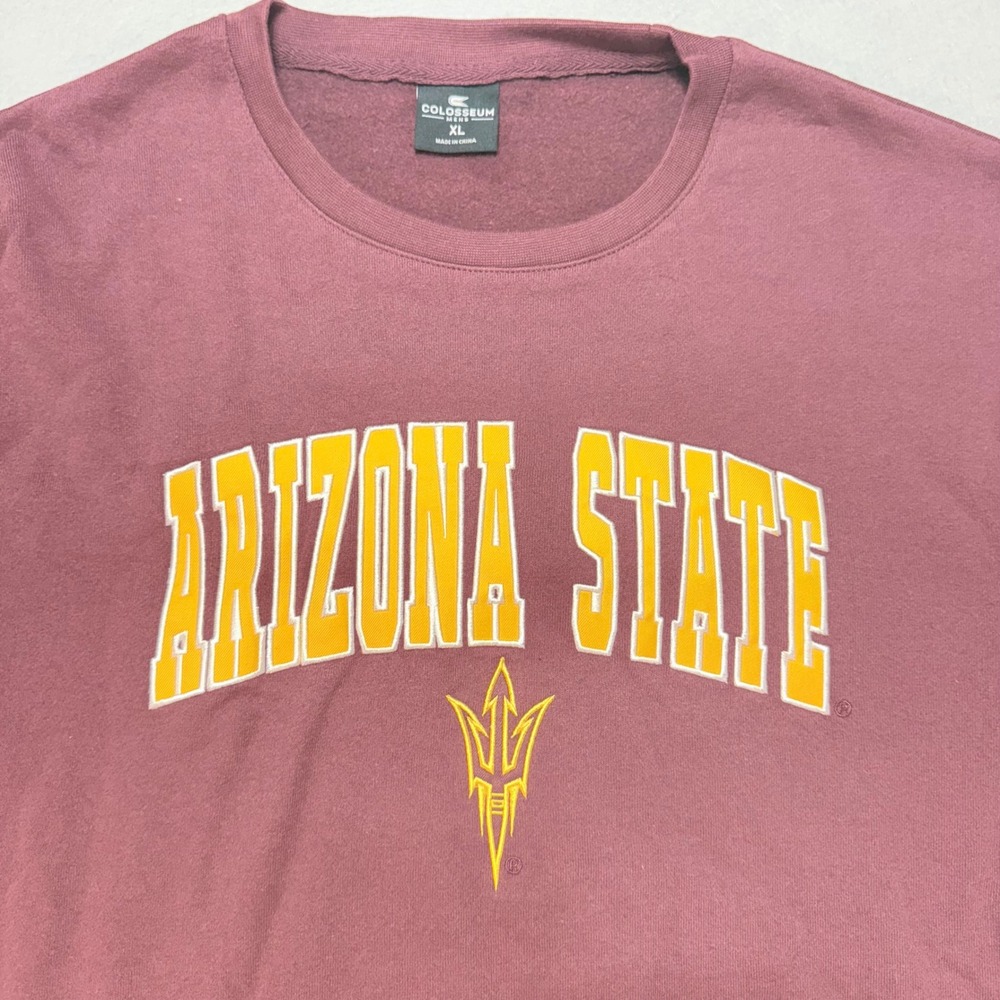 NWT Collosseum Arizona state‎ Sun Devils crewneck sweatshirt, pullover Maroon XL